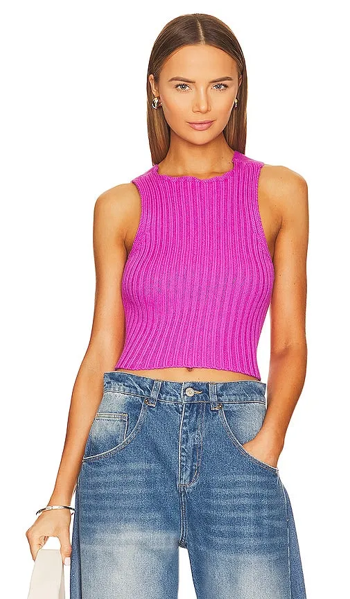 525 Fashioned Rib Tie Back in Purple