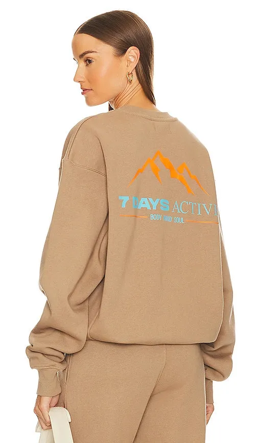 7 Days Active Organic Crew Neck in Tan