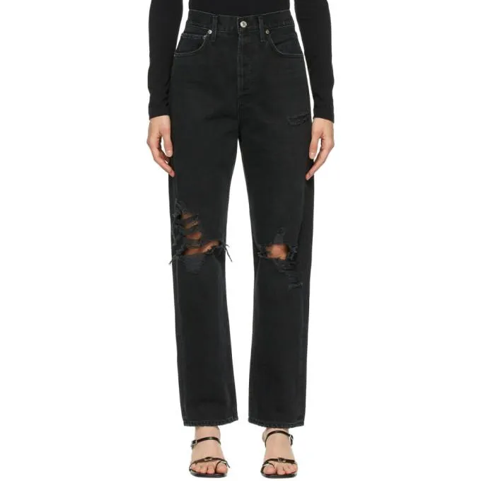 AGOLDE Black 90s Mid-Rise Loose Fit Jeans