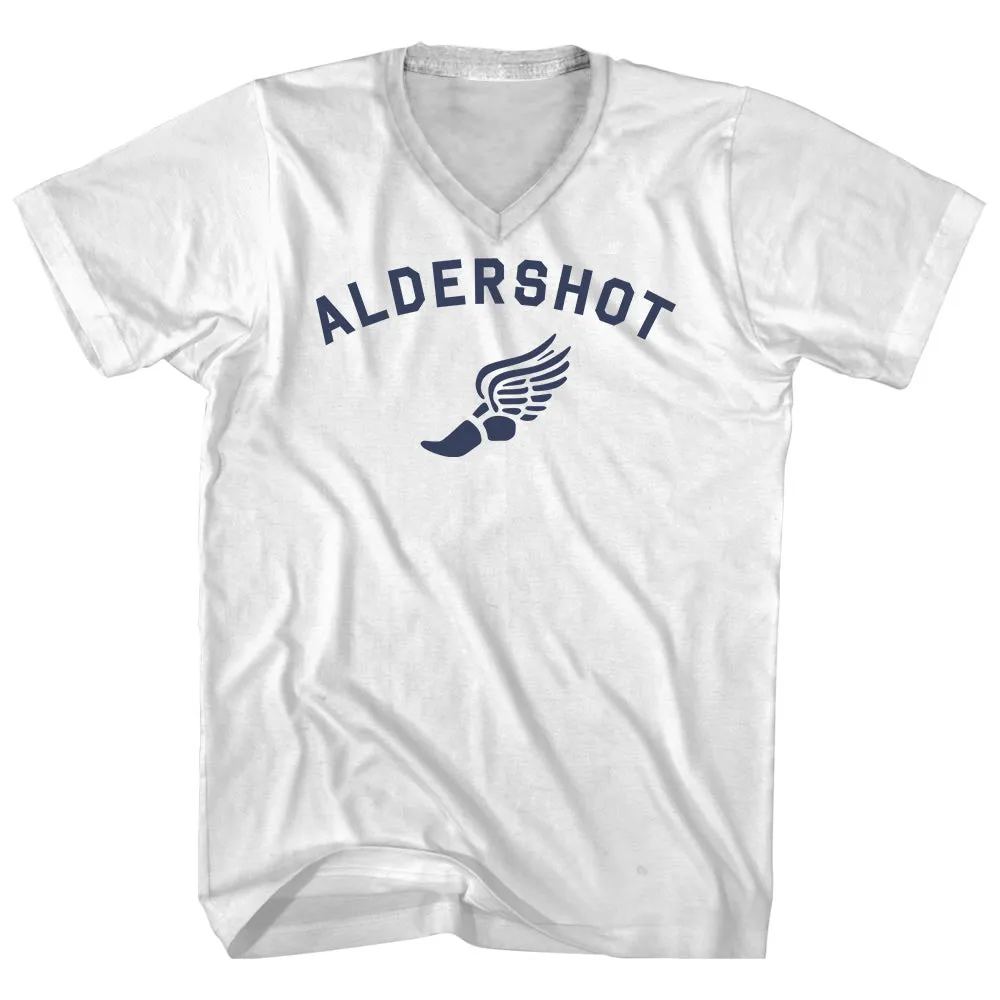 Aldershot Running Track Winged Foot Adult Cotton V-neck T-shirt