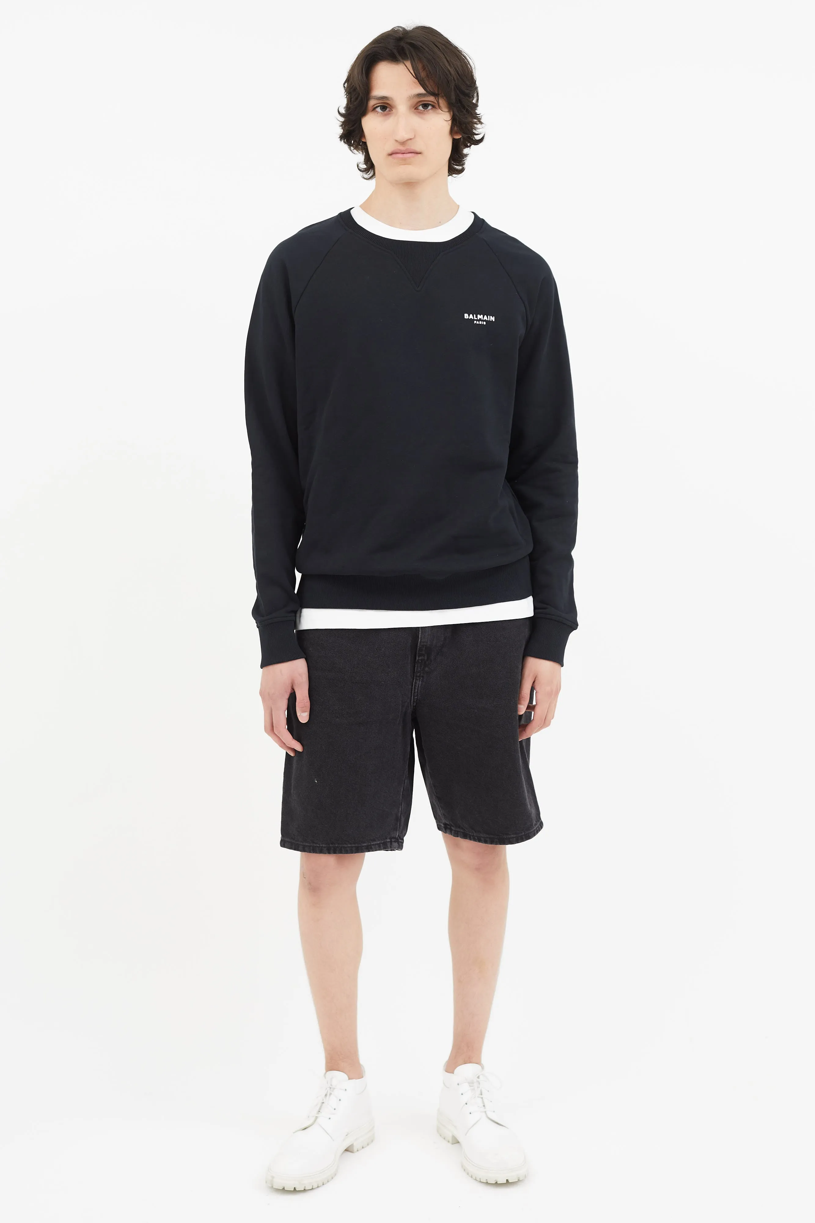 Black Crew Neck Logo Sweater