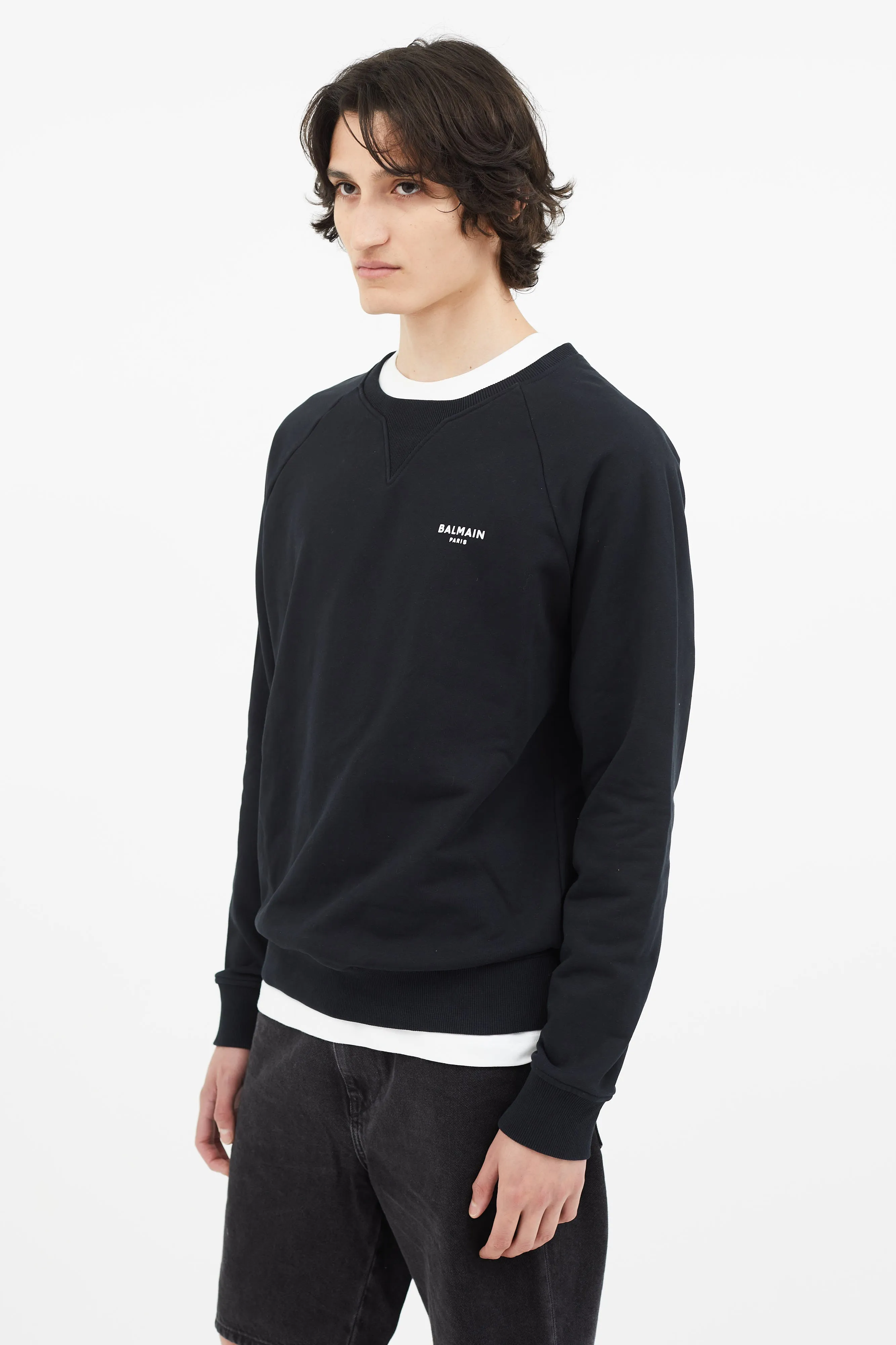 Black Crew Neck Logo Sweater