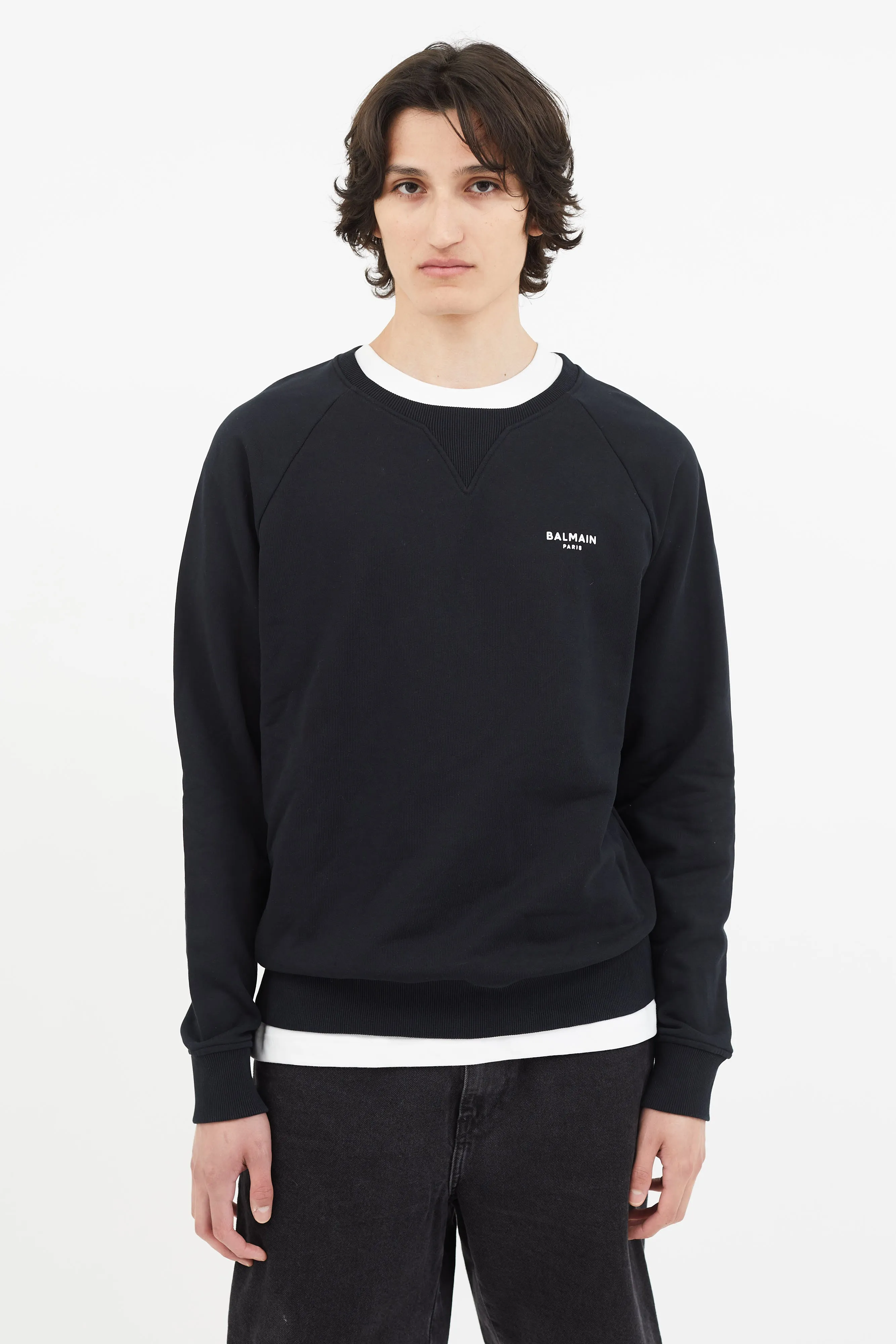 Black Crew Neck Logo Sweater