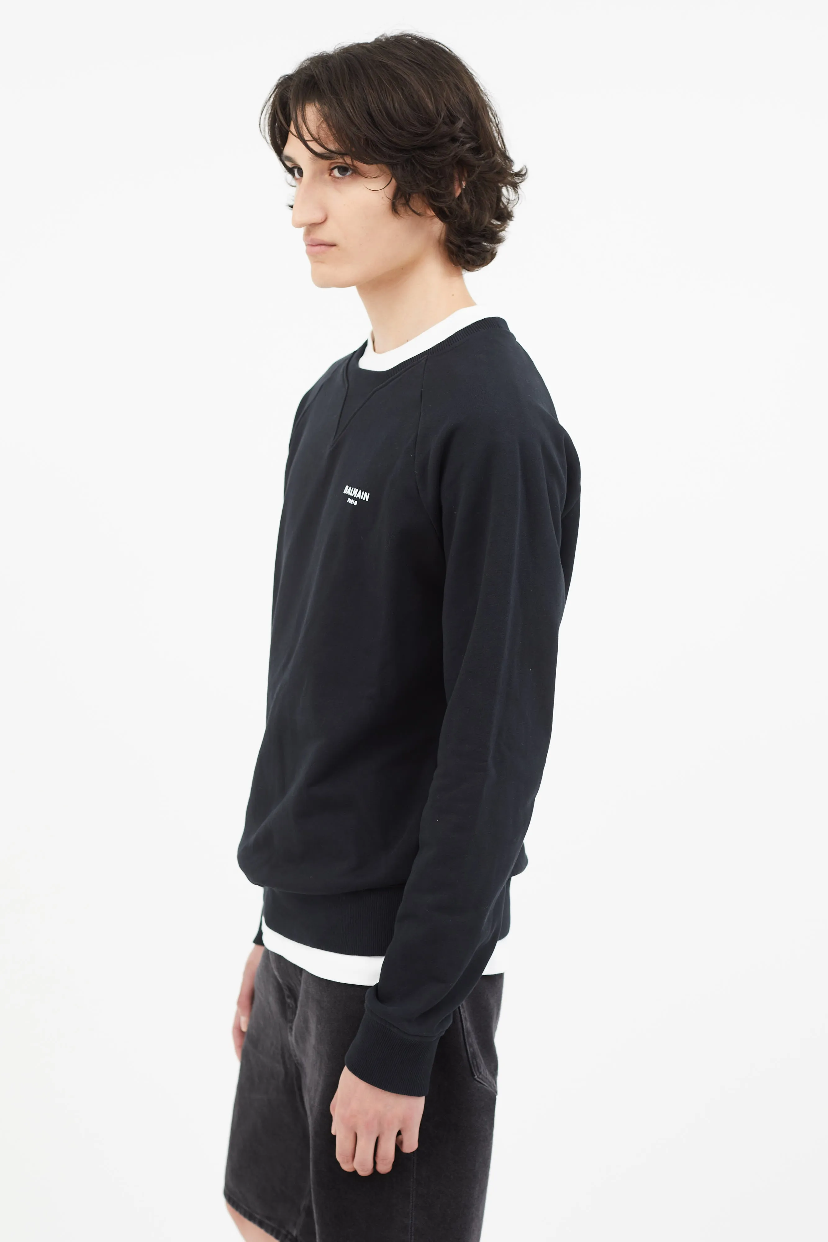 Black Crew Neck Logo Sweater