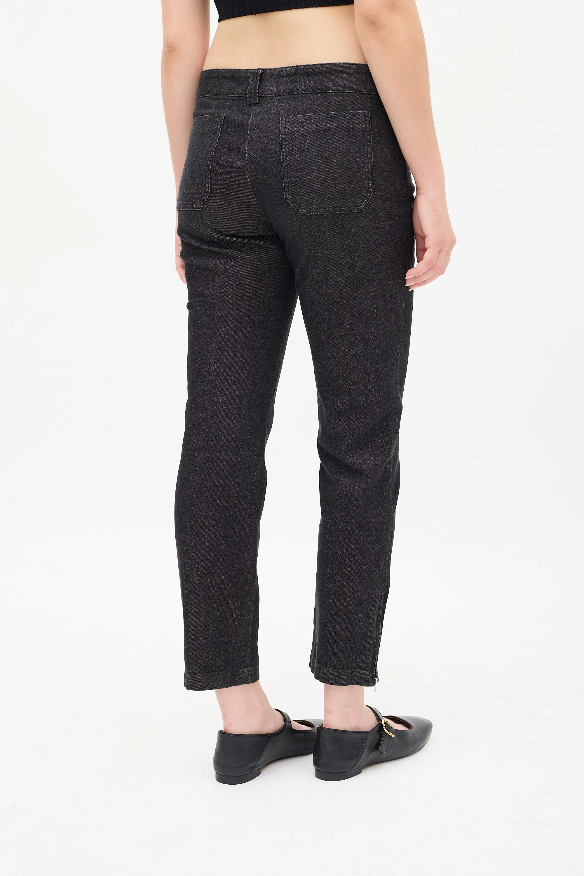 Black Zip Ankle Skinny Jeans