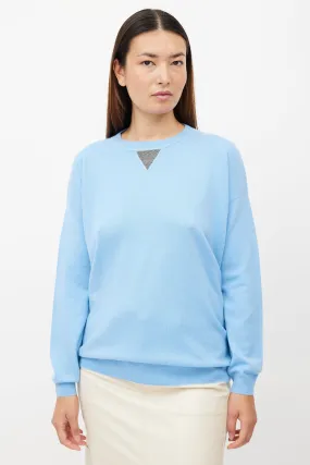 Blue Cashmere Monili Sweater