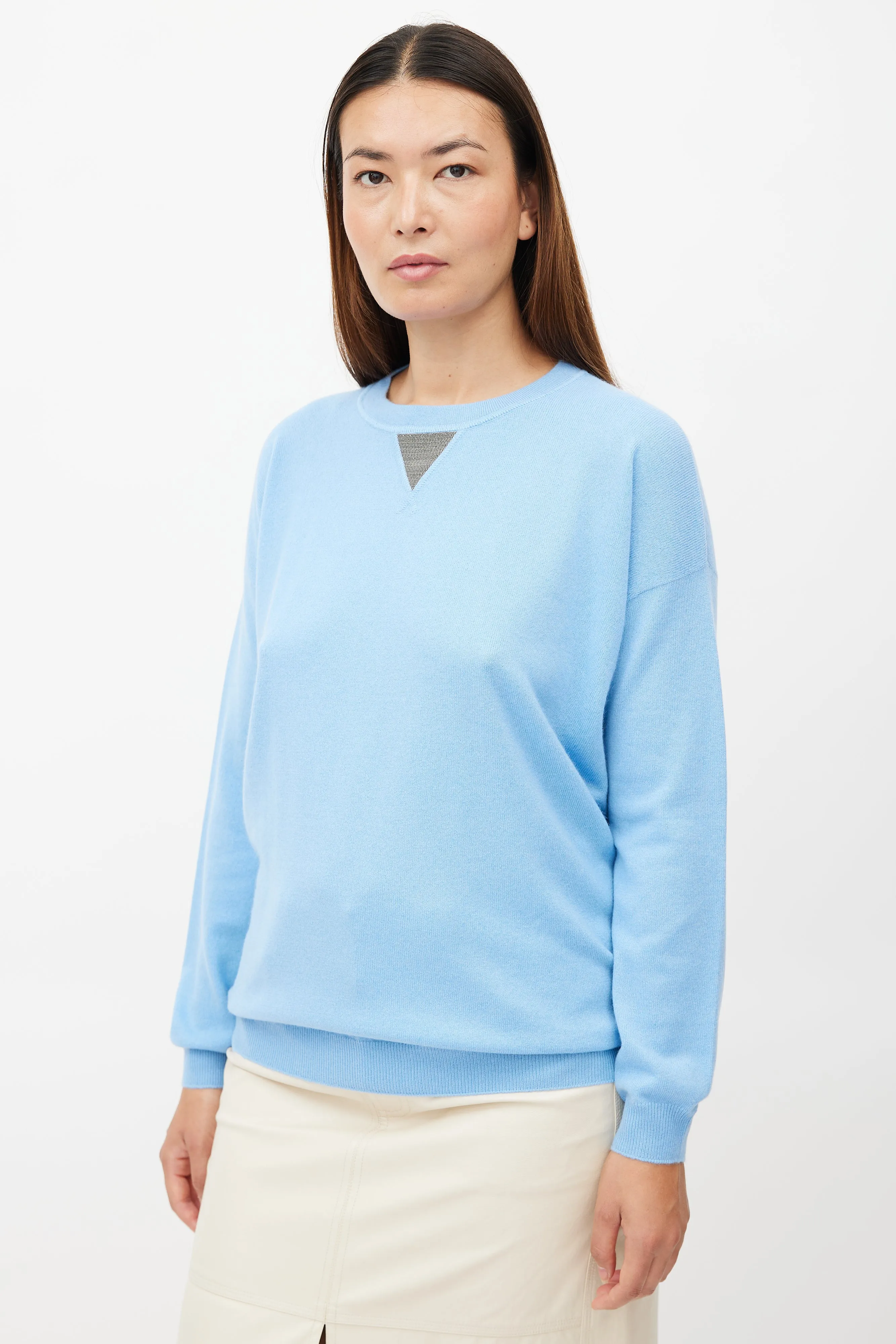 Blue Cashmere Monili Sweater