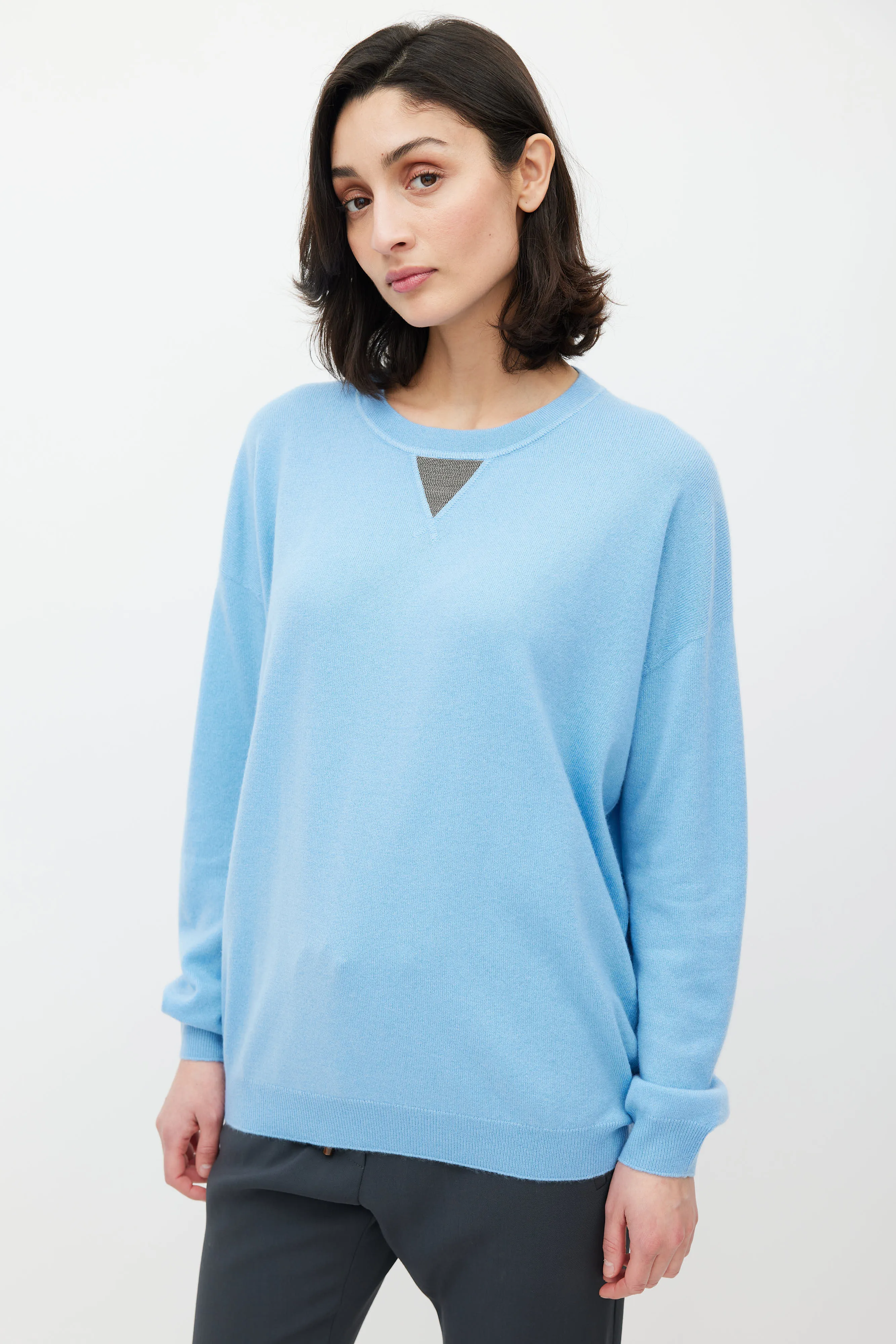 Blue Cashmere Monilli Sweater