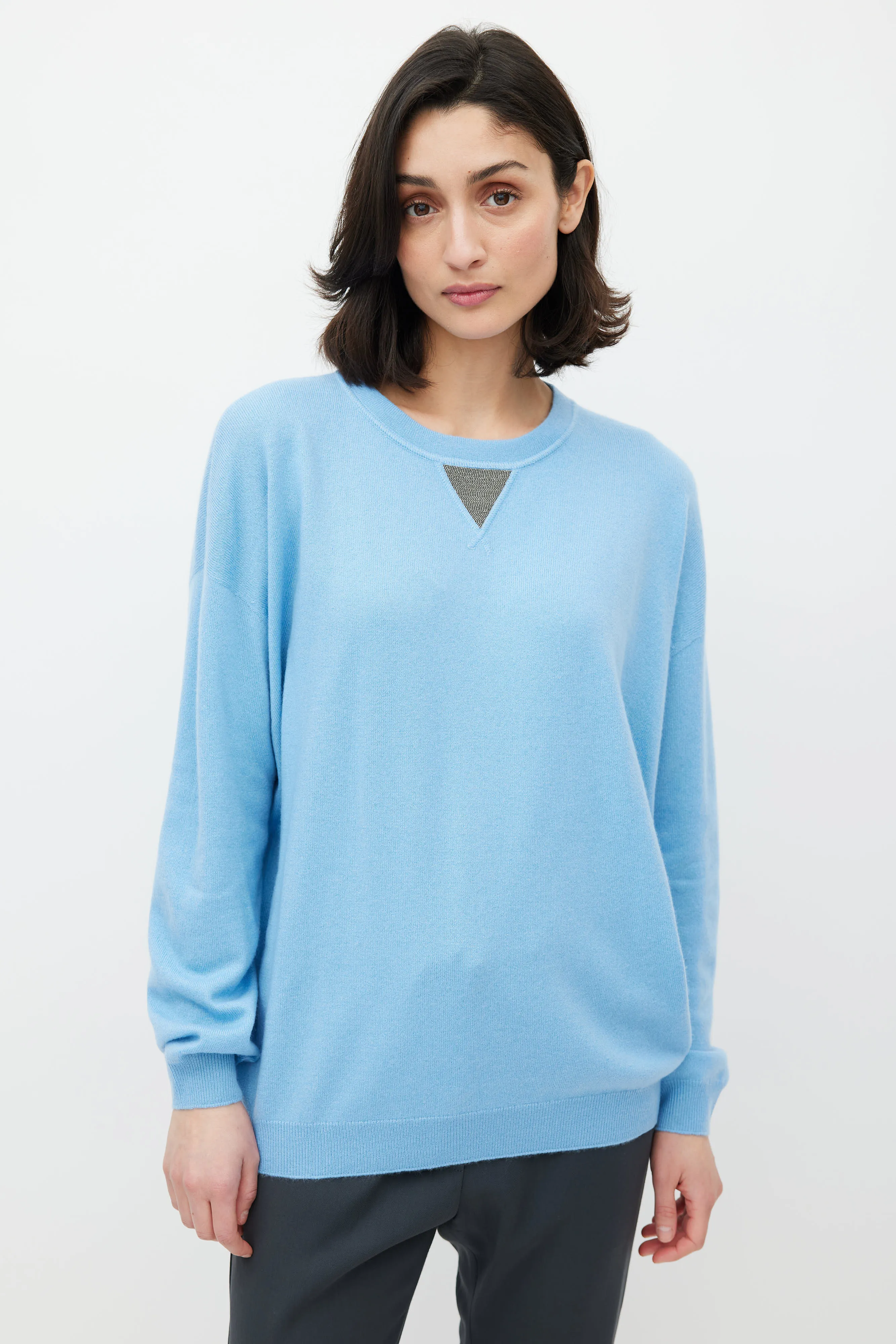 Blue Cashmere Monilli Sweater