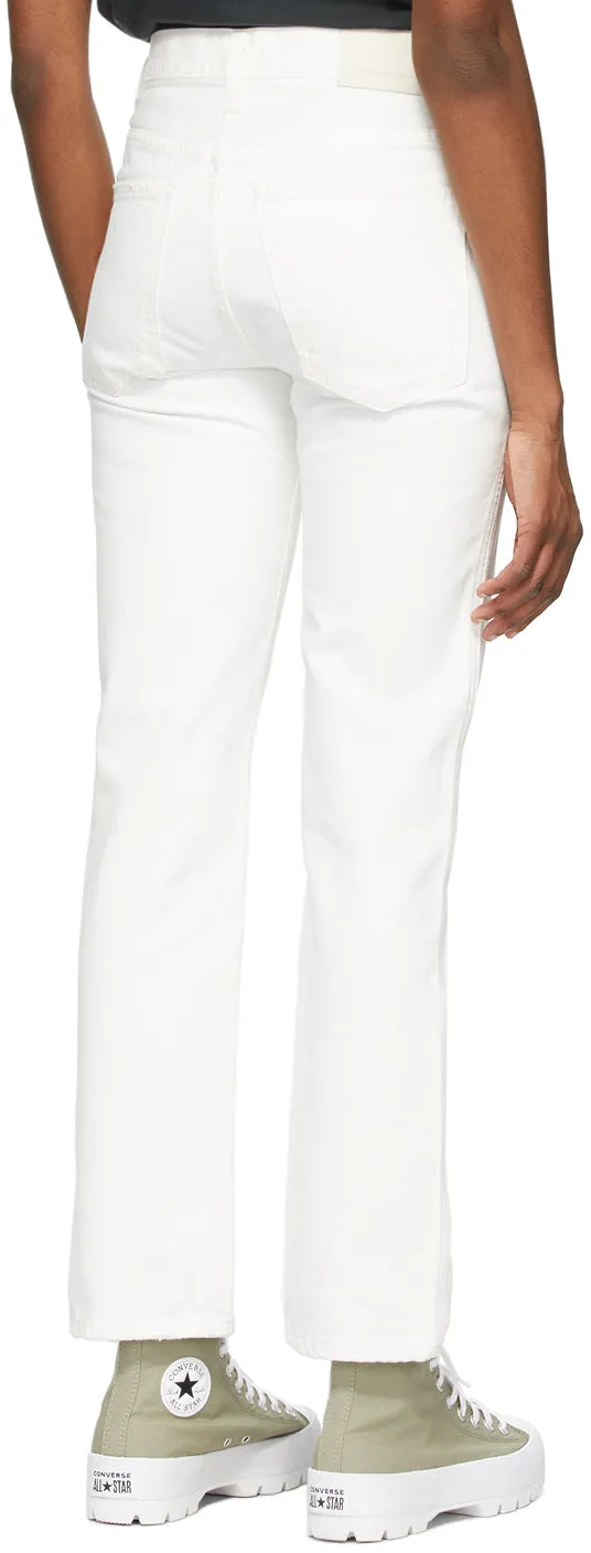 Citizens of Humanity White Daphne High-Rise Stovepipe Jeans