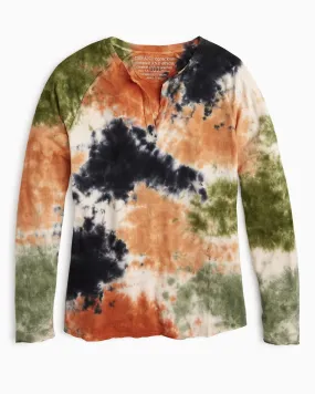 Erin Tie Dye Henley Tee in New Earth Tie Dye