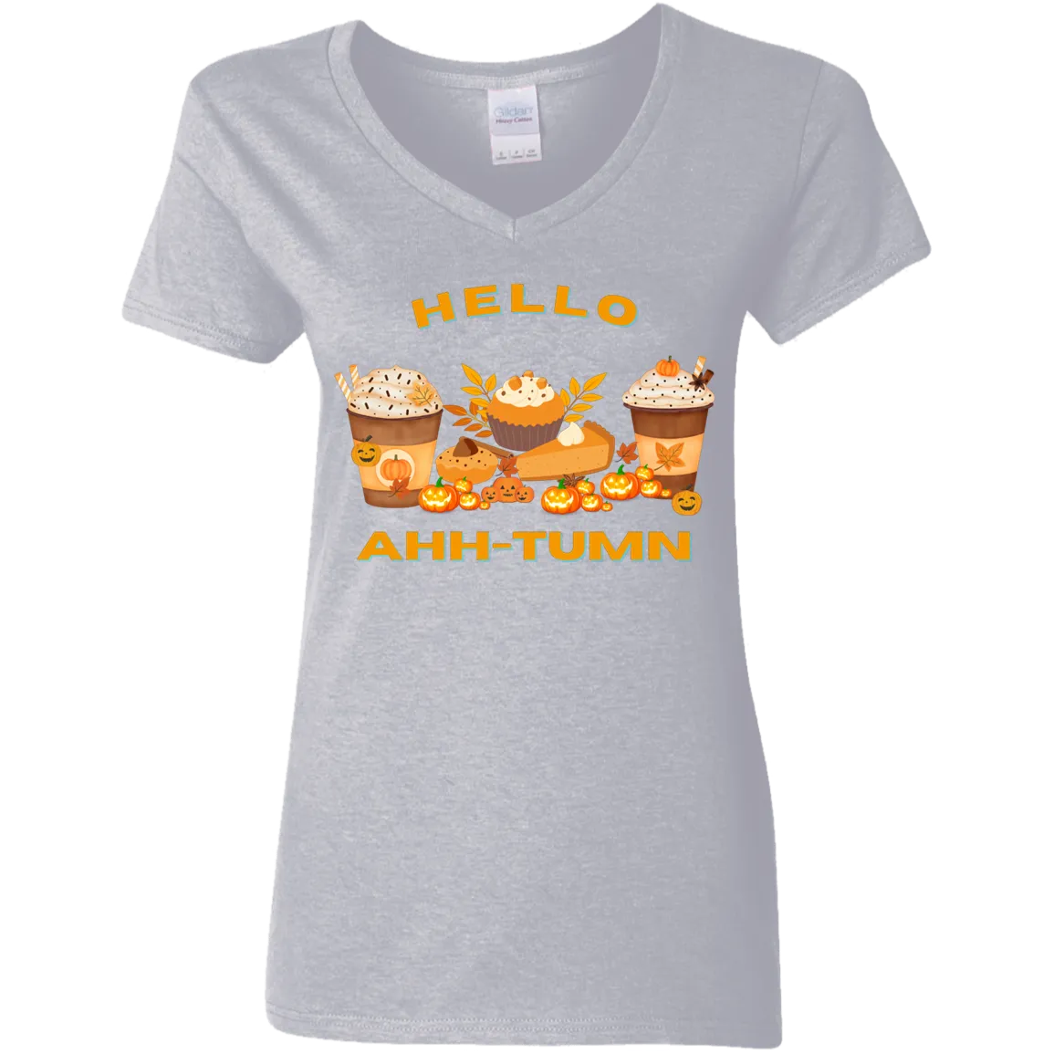 Hello Ahh-tumn V-Neck T-Shirt