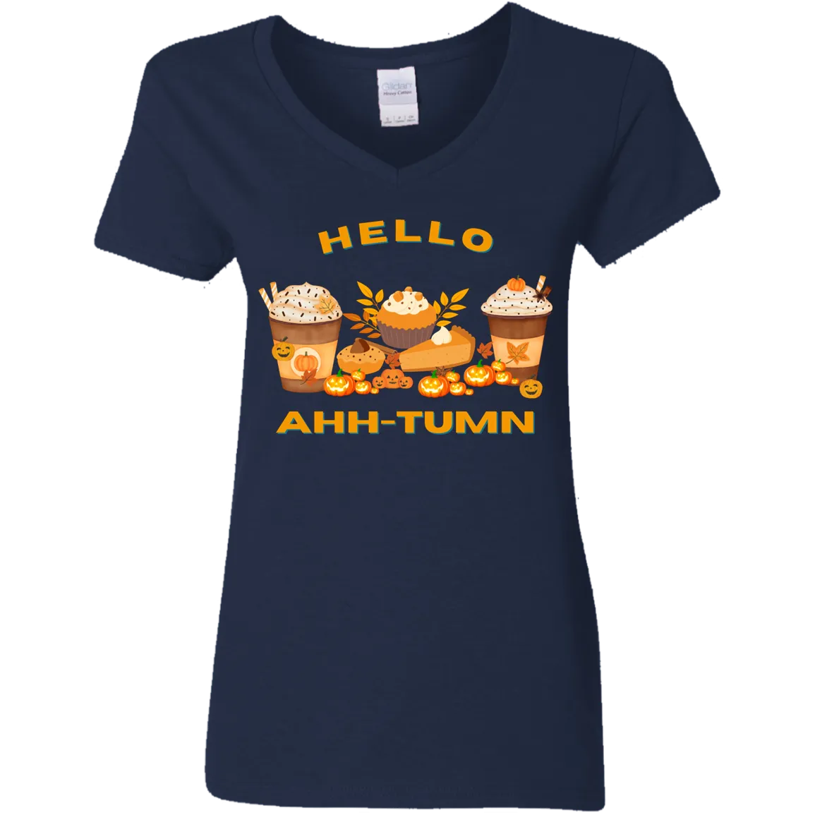 Hello Ahh-tumn V-Neck T-Shirt