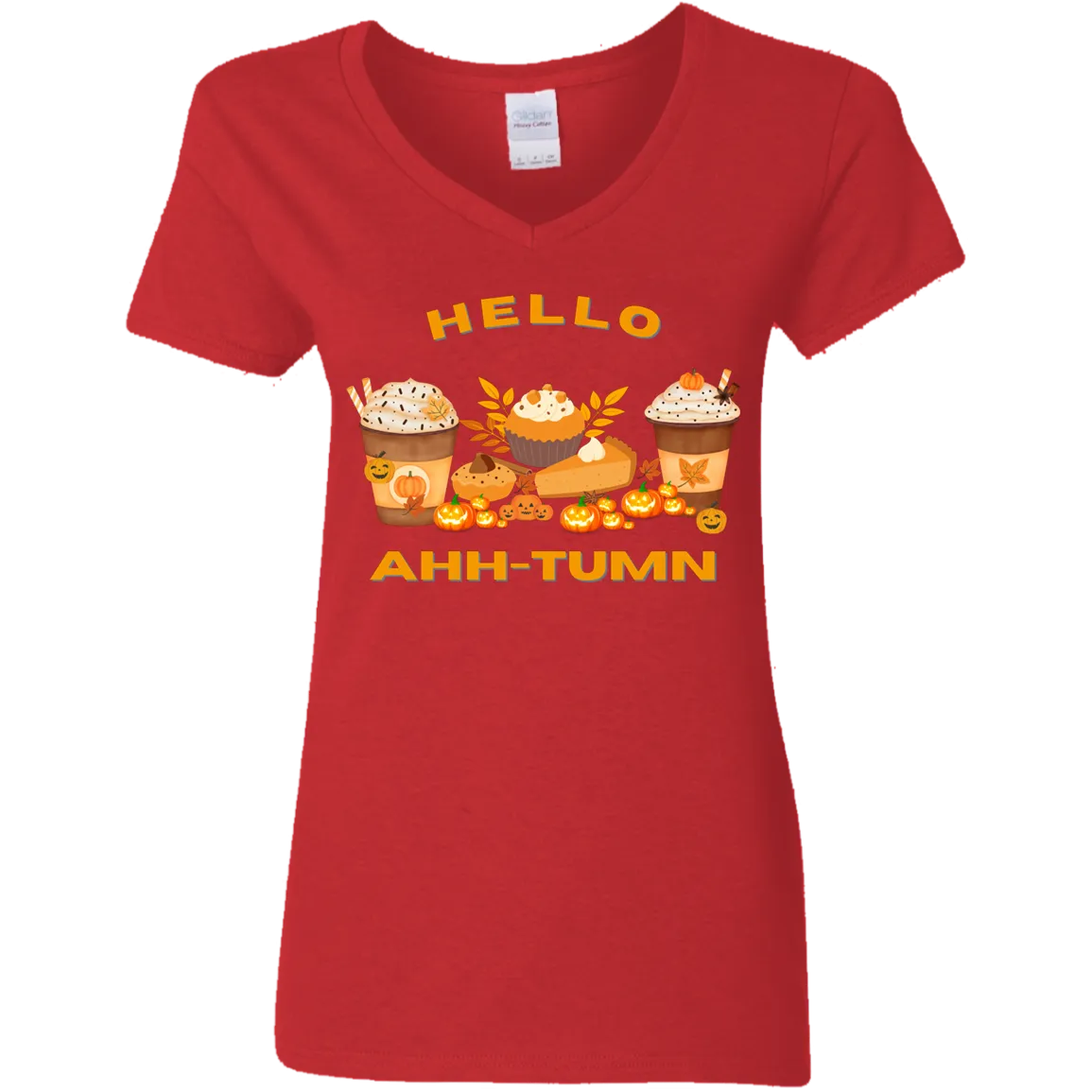 Hello Ahh-tumn V-Neck T-Shirt