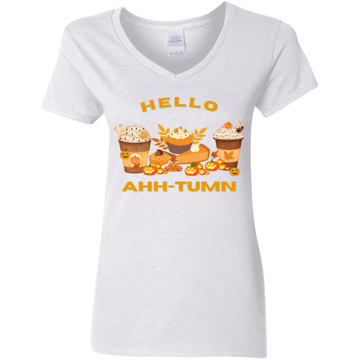 Hello Ahh-tumn V-Neck T-Shirt