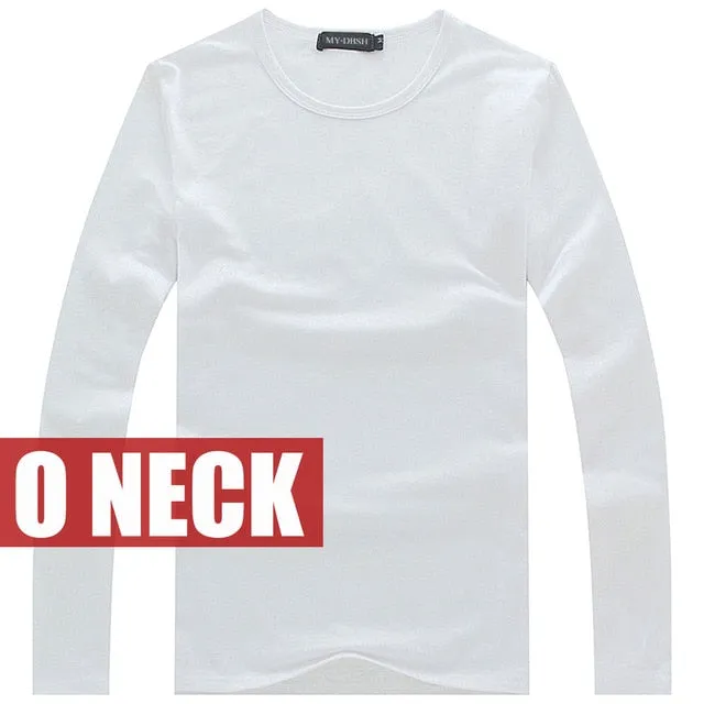 high-elastic cotton t-shirts men's long sleeve