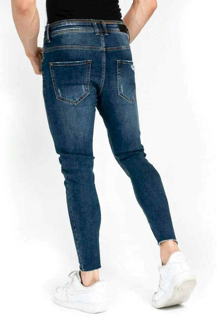 Jeans Uomo Skinny Fit Con Abrasioni Elastico Art. JS434