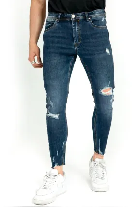 Jeans Uomo Skinny Fit Con Abrasioni Elastico Art. JS434