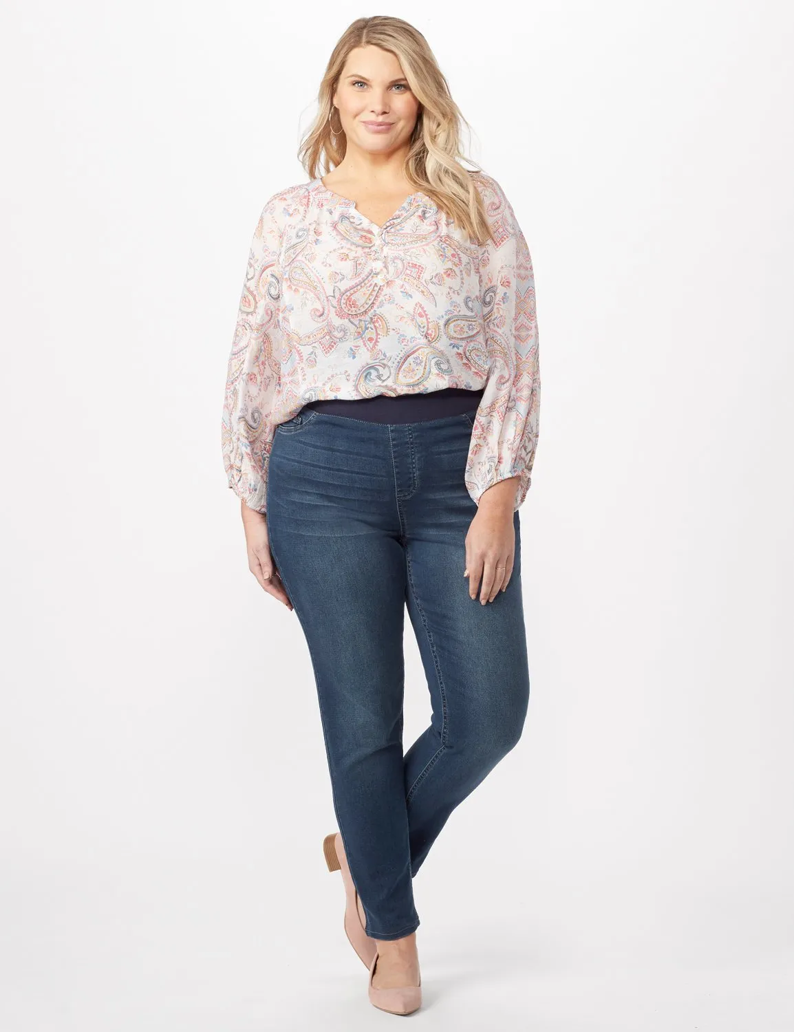 Knit Denim Pull On Jeans