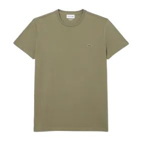 Lacoste Cotton Pima Crew Neck T-Shirt Khaki Green
